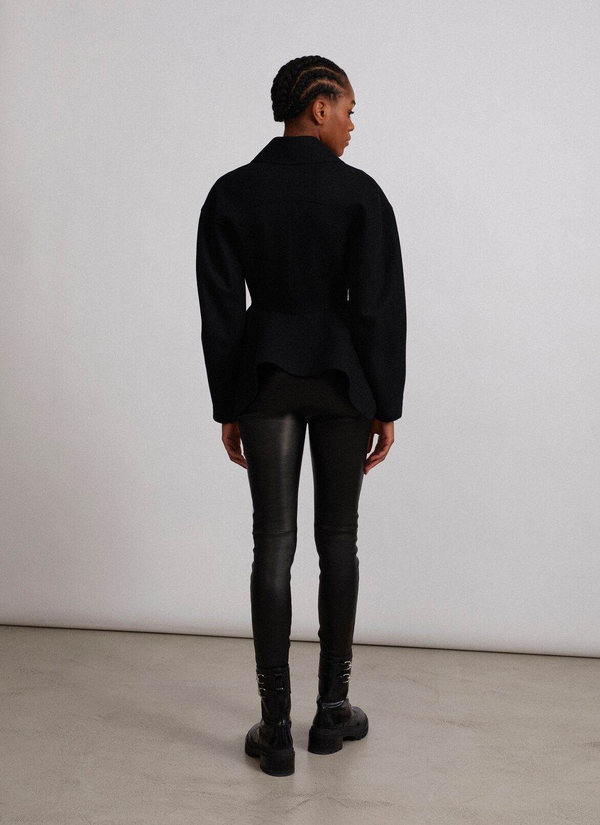 Fitted jacket in Japanese cloth
 ALAÏA BLACK FITTED JACKET IN JAPANESE CLOTH